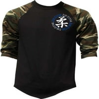 Muški prsa jiu Jitsu Circle Camo Raglan majica za bejzbol srednje camo