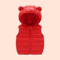 Donja jakna za dječake i djevojčice, jakna bez rukava s kapuljačom s patentnim zatvaračem za malu djecu, zimski