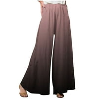 ; Ženske modne casual hlače s elastičnim strukom, labave hlače pune dužine, vino 6