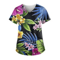 Ženske majice s izrezom u obliku slova U i kratkim rukavima s personaliziranim printom, radne majice, ljetne majice