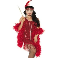 Crvena šljokičasta haljina za ljuljanje, kostim za Noć vještica great Gatsbee iz 20-ih