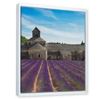 DesignArt 'opatija s poljem lavande u Francuskoj' Farmhouse uokvirena platna zidna umjetnička tiska