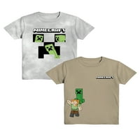 Minecraft Boys Grafička majica, 2-komad, veličine XS-2XL