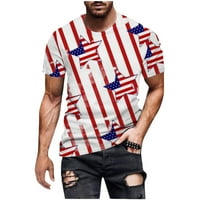 Modna muška majica Muška ležerna majica s okruglim vratom popularni pulover s digitalnim ispisom zastave sportske