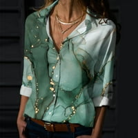 Ženske bluze proljetno ljeto šarene tiskane košulje s dugim rukavima na dugim rukavima TOP bluza Trendi Leisure