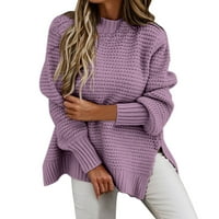 Pleteni džemper za žene žene casual pola kornjače moda labava jesenski elegantna topla predimensana velika pulover