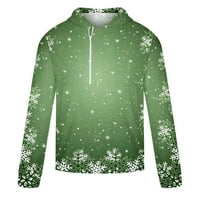 LoopsUn Ljetna štedna odjeća za muške zimske vrhove, muškarci casual božićni tisak sportski fitnes pulover s kapuljačom