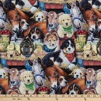 David Textiles, Inc. 44 pamučni štenad za šivanje i zanatska tkanina YD by Bolt, Multi-Color