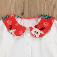 Toddler djevojčica božićne suknje suknje košulje dugih rukava i slatke jelene naramenice za suknju odjeću za glavu