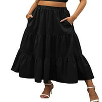 Dmagnates Ženska ljetna boemska suknja, cvjetni uzorak elastični struk, naborani slojevita slojevita suknja duge