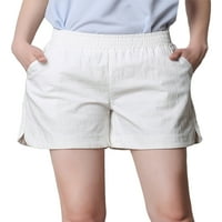 Grianlook Ladies Hawaii Solid Color Mini hlače Bermuda s visokim strukom kratkih hlača Putni džep vruće hlače