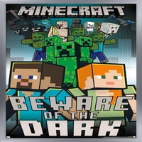 Minecraft-Čuvajte se plakata na tamnom zidu, 22.375 34