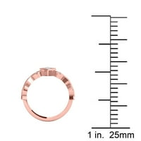 AoneJewelry 0. Ženski zaručnički prsten od bijelog ružičastog i žutog zlata od 14 karata s malim dijamantima