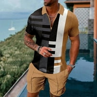 Muški 3-inčni odijelo kratkih rukava kratke hlače plaža tropski havajski Bodi sportske kratke hlače odijelo Trenirka