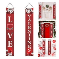 Dekor za Valentinovo ukrasne zavjese i transparenti vise na trijemu stiha na obiteljskoj proslavi Valentinova