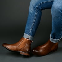 Vance Co. MENS LANDON ŠIRODNA TRU TRU COMPORT POAN PUT-On okrugli nožni prst Chelsea Boot