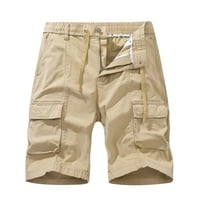 Hot6SL teretni kratke hlače za muškarce, lagane kratke hlače pamučno nevolje oprani stil Khaki xxxl Prodajne