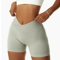 Ženske sportske kratke kratke hlače Scrnch Butt High struk kontura bešavne joge gamaše svijetlo siva xl