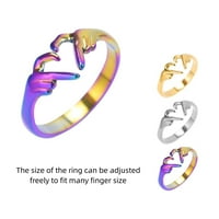 Randolph Titanium čelični prsten Ženski srčani srce Hladni stil Mala gužva Jednostavno ne blijedi otvoreni prsten