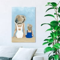 Wynwood Studio Fashion and Glam Wall Art Canvas Otisci 'volim te više' kupaći kostim - plava, bijela