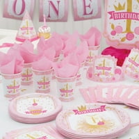 Ružičaste i zlatne salvete za ručak za djevojački prvi rođendan, 16K
