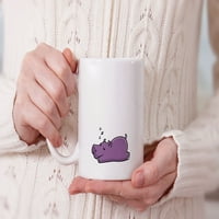 Oz keramički čaj šalica kave, ljubičasta hippo