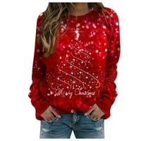 Yubnlvae božićni džemperi za žene snježna pahulja visoki vrat dugi rukav džemper za odmor grafičke bluze majice