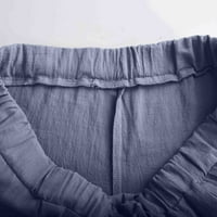 Muške široke hlače od pamuka i lana od pamuka i lana s elastičnim strukom, mješovite prozračne udobne mekane Ležerne
