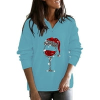Ženske smiješne božićne košulje slatki božićni džemperi plus size elegantne Ležerne bejzbolske košulje Jesen /