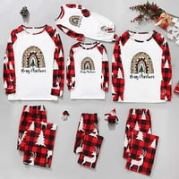 Identična Božićna pidžama za cijelu obitelj, muški vrhovi s okruglim vratom s dugim rukavima s printom slova,