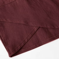 Žene casual visokog struka Čvrsti ljetni pamuk labava dugačke ravne hlače Odjetna ugodna elastična rastezanja