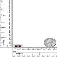 Prsten od kraljevskog srebra i žutog zlata od 10 karata s perzijskim plavim moissanitom i rodolitnim granatom