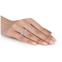 Dijamantni naglasak drži mi za ruku Diamond Heart obećanje u 10k bijelom zlatu, veličina 8