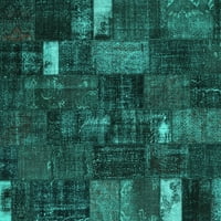 Ahgly Company Unutarnji kvadratni patchwork Tirkizno plavo prostirke prijelazne površine, 6 'Trg