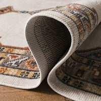 Seoska kuća Safavie Currie Boho plemenski tepih od poliestera u sivoj krem boji 4' 5'4 3' 5', 4' 6' unutarnji