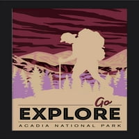 Nacionalni park Acadia - idi Explore - Backpacker - Lantern Press Artwork