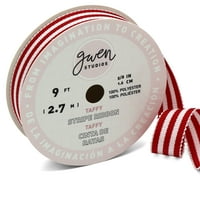 Gwen Studios Grosgrain Bows, Crveni s bijelim taffy prugama, 1.25 2.25