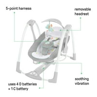 Prijenosna dječja ljuljačka i autosjedalica od 2 u 1 s vibracijama, glazbom, Airbender kabelom-Airbender