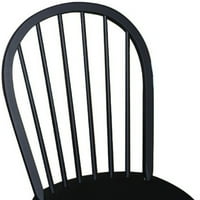 Međunarodni koncepti Vindzor stolica s naslonom i jednostavnim nogama Vindzor stolice, bočne stolice u crnoj boji