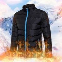Muška jesensko-zimska ležerna jakna s ovratnikom, jednobojna prošivena jakna s patentnim zatvaračem s džepovima,