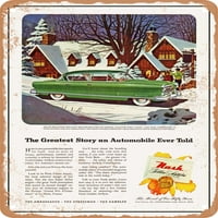 Metalni znak-prilagođena limuzina s četvero vrata, najveća priča koju je automobil ikad ispričao, Vintage reklama-vintage