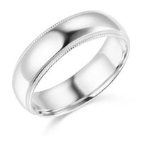 14k muški prsten od bijelog zlata klasičnog oblika 14k tradicionalni vjenčani prsten-Veličina 6