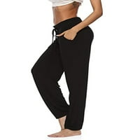 Elastične joga hlače za struka labave casual sportske atletski radovi harem hlače s džepom za žene