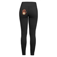 Ženske gamaša hlače ženske tiskane visoko učvrsne sportske fitnes breskve hlače struka joga joga hlače crne veličine