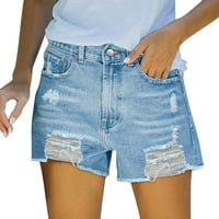 Ženske kratke hlače, rasprodaja, tiskane ženske traper hlače, kratke ljetne traper hlače srednjeg struka s elastičnim