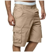Rasprodaja Muške kratke hlače Sportska radna odjeća s džepovima Ležerne široke kratke hlače kaki Ležerne kratke