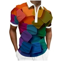 Muškarci modne košulje muški 3d digitalni tiskarski rever zatvarač kratki rukavi košulja casual modna košulja