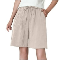 Zermoge Ženske hlače na klirensu plus veličine ženske ljetne pamučne konoplje hlače široke noge labave prozračne