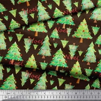 Soimoi smeđi japan krep satenskog tkanina i božićno drvce tkanina za ispis po dvorištu široko