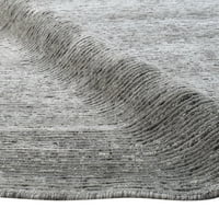 Vuneni svileni sivi tepih, moderni skandinavski jednobojni ručno pleteni tepih vrlo velike veličine